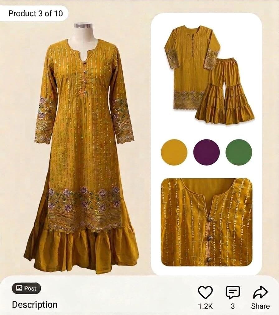 Kurti Plazo Work